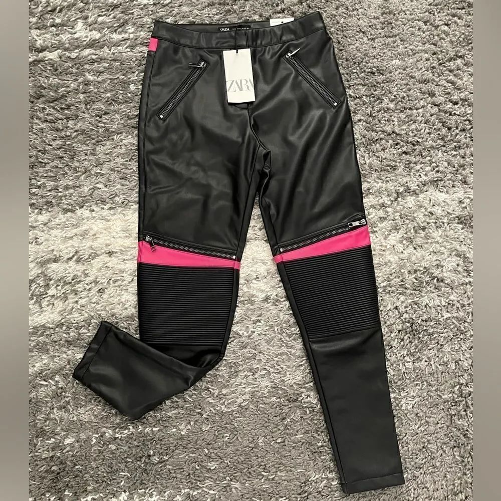 NWT Zara Faux Leather Leggings